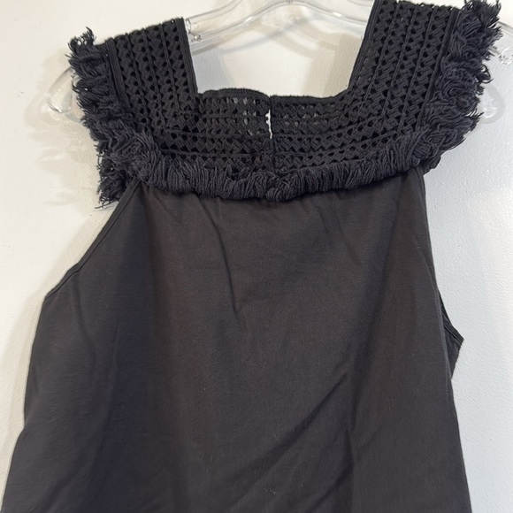 Madewell Womens Black Sundream Crochet Fringe Shift Night Out Dress 4 Boho - Picture 9 of 10